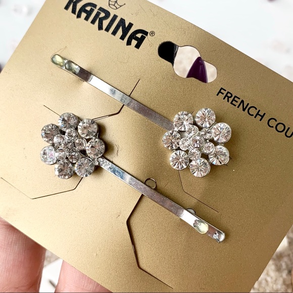 ✨🌸 Rhinestone Flower Barrettes - Picture 2 of 4